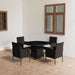 5 Piece Garden Dining Set Poly Rattan Black Tbpkaxn