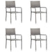 5 Piece Garden Dining Set Poly Rattan Grey Tbpkaat