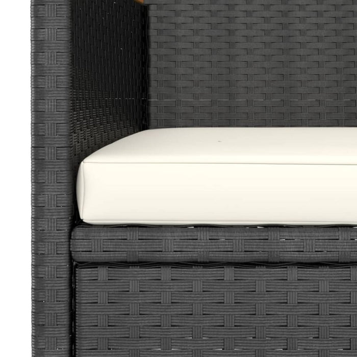 5 Piece Garden Dining Set Poly Rattan & Solid Acacia Wood