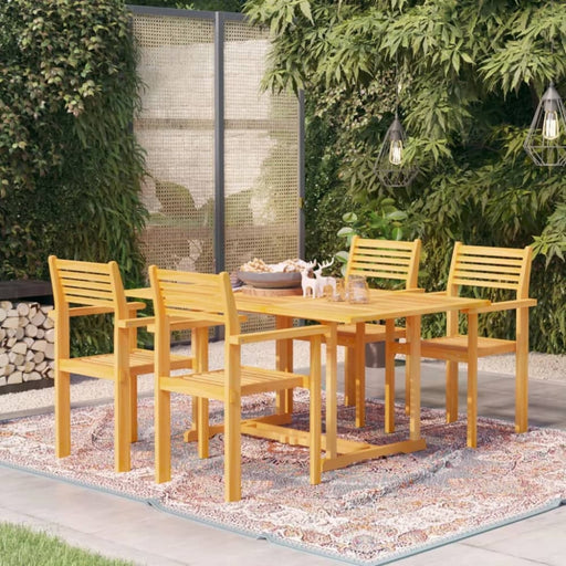 5 Piece Garden Dining Set Solid Teak Wood Tbpkpai