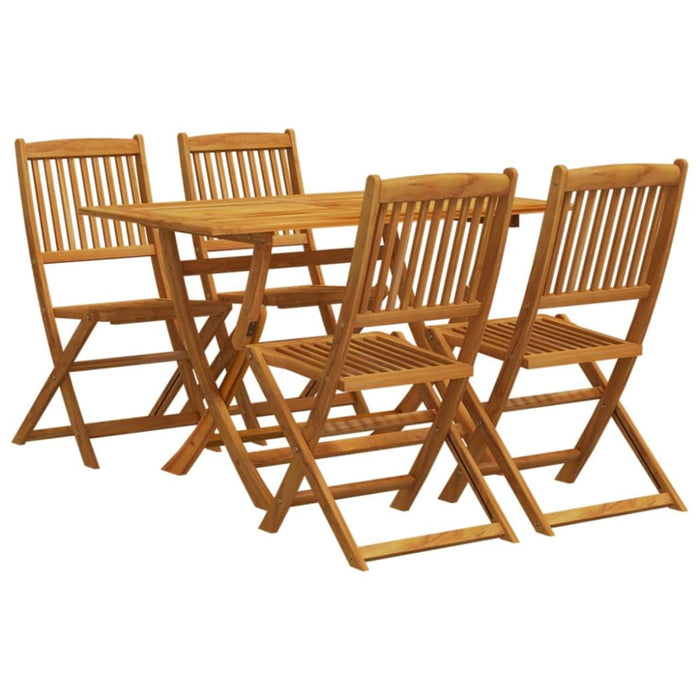 5 Piece Garden Dining Set Solid Wood Eucalyptus Ttbilti