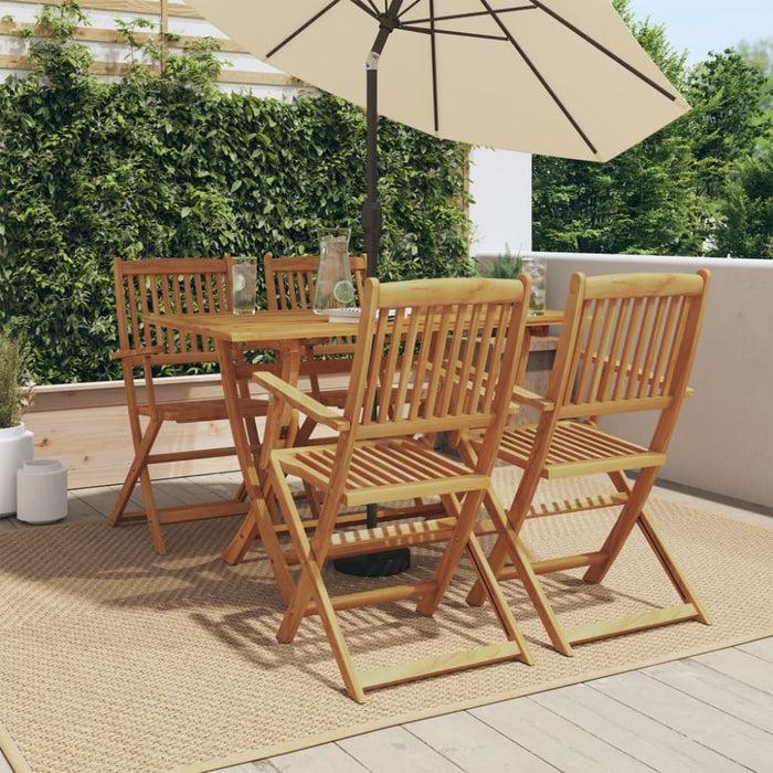 5 Piece Garden Dining Set Solid Wood Eucalyptus Ttbiltp