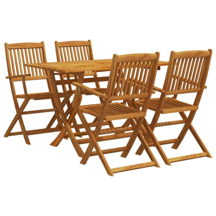 5 Piece Garden Dining Set Solid Wood Eucalyptus Ttbiltp