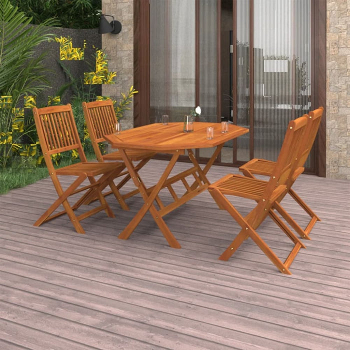 5 Piece Garden Dining Set Solid Acacia Wood Tbnlkkn