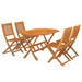 5 Piece Garden Dining Set Solid Acacia Wood Tbnlkkn