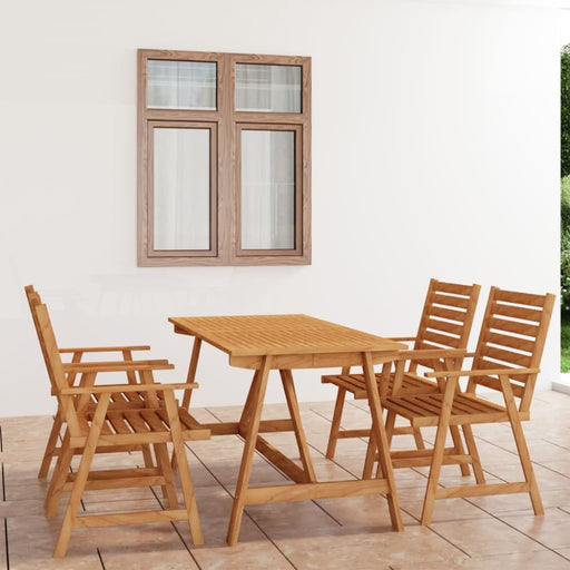 5 Piece Garden Dining Set Solid Acacia Wood Tbpinaa