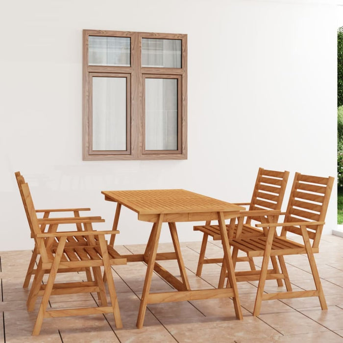 5 Piece Garden Dining Set Solid Acacia Wood Tbpinaa
