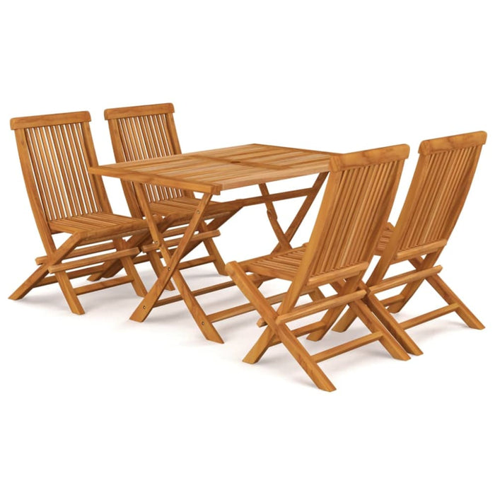 5 Piece Garden Dining Set Solid Teak Wood Tbpklbo