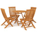 5 Piece Garden Dining Set Solid Teak Wood Tbpkpik