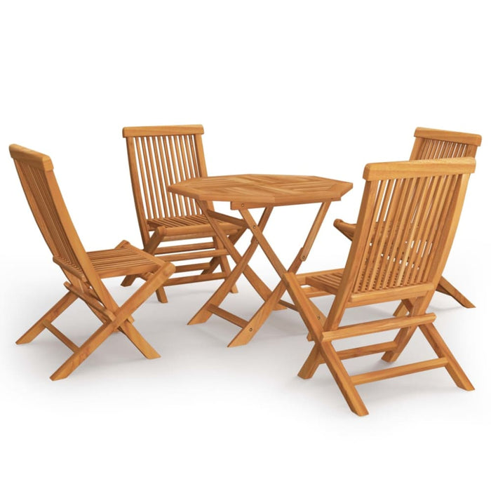 5 Piece Garden Dining Set Solid Teak Wood Tbpkpno