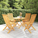 5 Piece Garden Dining Set Solid Teak Wood Tbpkpno