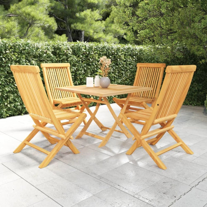 5 Piece Garden Dining Set Solid Teak Wood Tbpkpnt
