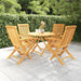 5 Piece Garden Dining Set Solid Teak Wood Tbpkpnx