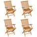 5 Piece Garden Dining Set Solid Teak Wood Tbpkpnx