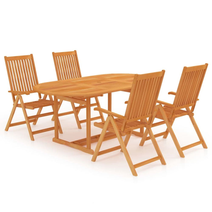 5 Piece Garden Dining Set Solid Teak Wood Tbpkpxi