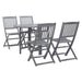 5 Piece Garden Dining Set Solid Wood Acacia Grey Xinkxl