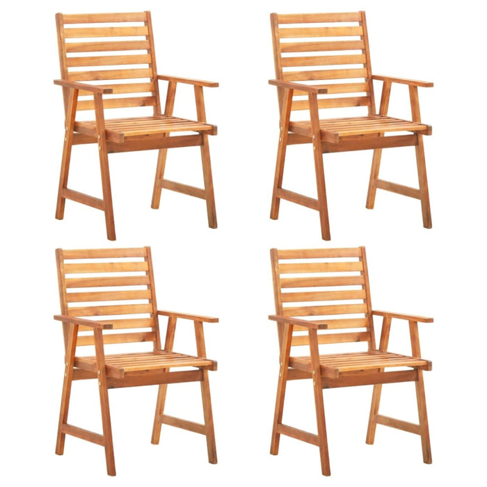5 Piece Garden Dining Set Solid Wood Acacia Tbniotk