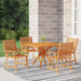 5 Piece Garden Dining Set Solid Wood Acacia Tbniotk