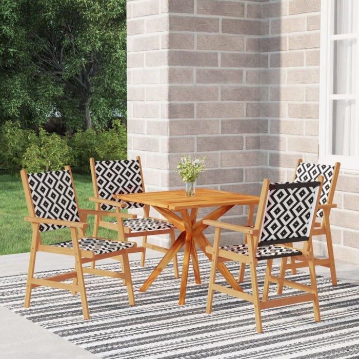 5 Piece Garden Dining Set Solid Wood Acacia Tbniotn