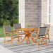 5 Piece Garden Dining Set Solid Wood Acacia Tbniotn