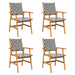 5 Piece Garden Dining Set Solid Wood Acacia Tbniotn