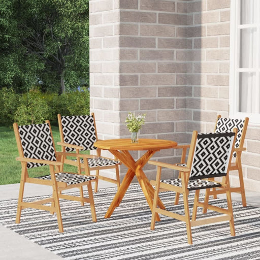 5 Piece Garden Dining Set Solid Wood Acacia Tbnioto