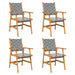 5 Piece Garden Dining Set Solid Wood Acacia Tbnioto
