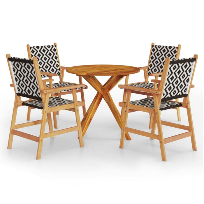 5 Piece Garden Dining Set Solid Wood Acacia Tbnioto