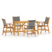 5 Piece Garden Dining Set Solid Wood Acacia Tbnioxa
