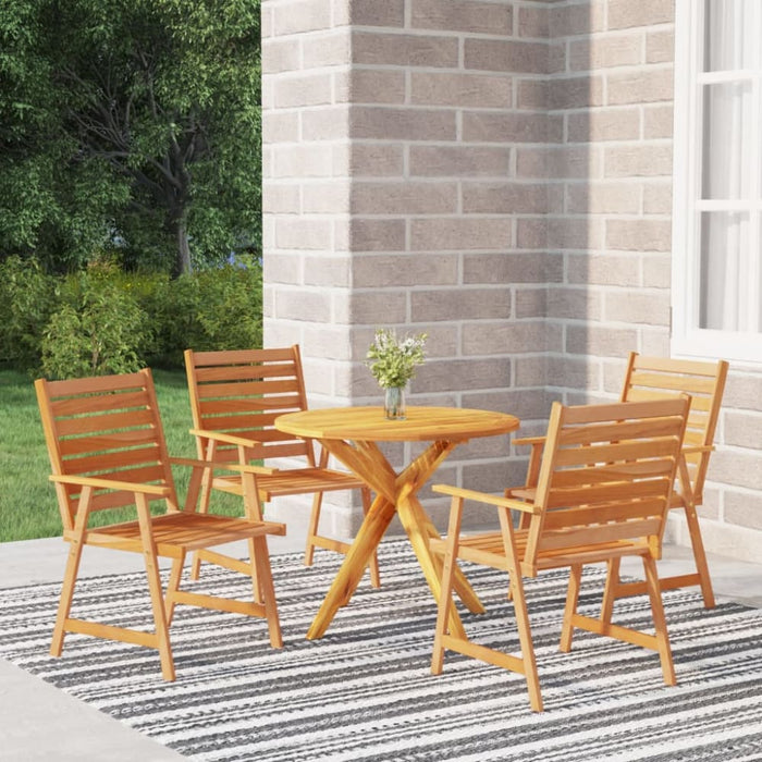 5 Piece Garden Dining Set Solid Wood Acacia Tbnioxk