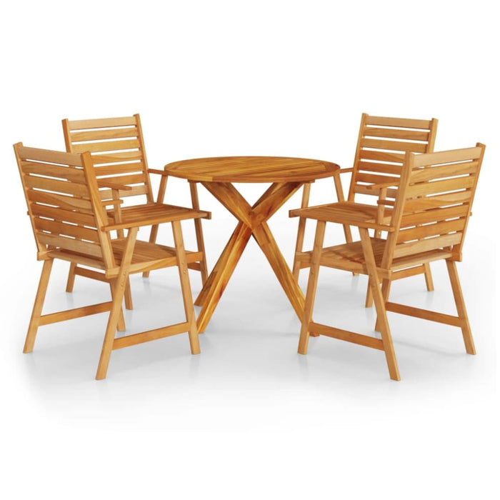 5 Piece Garden Dining Set Solid Wood Acacia Tbnioxk