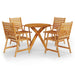 5 Piece Garden Dining Set Solid Wood Acacia Tbnioxk