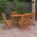 5 Piece Garden Dining Set Solid Wood Acacia Tbnlklk