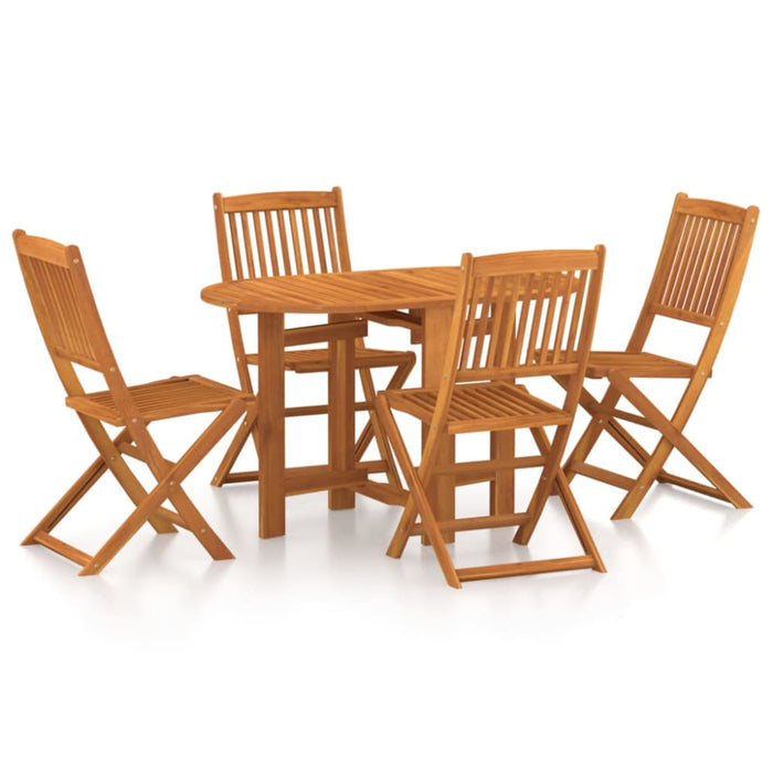 5 Piece Garden Dining Set Solid Wood Acacia Tbnlklk