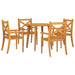 5 Piece Garden Dining Set Solid Wood Acacia Tbpikkn