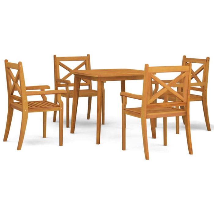 5 Piece Garden Dining Set Solid Wood Acacia Tbpnbbb
