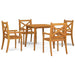 5 Piece Garden Dining Set Solid Wood Acacia Tbpnbbb