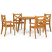 5 Piece Garden Dining Set Solid Wood Acacia Tbpnbbo