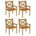 5 Piece Garden Dining Set Solid Wood Acacia Tbpnbbt