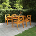 5 Piece Garden Dining Set Solid Wood Acacia Tbpnbbt