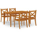 5 Piece Garden Dining Set Solid Wood Acacia Tbpnbbt