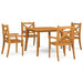 5 Piece Garden Dining Set Solid Wood Acacia Tbpnbbx