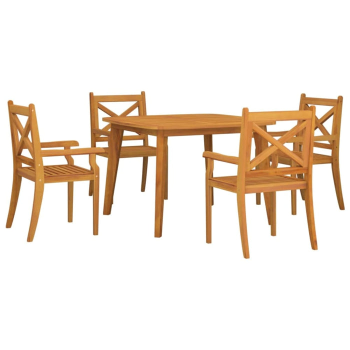 5 Piece Garden Dining Set Solid Wood Acacia Tbpnbbx