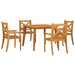 5 Piece Garden Dining Set Solid Wood Acacia Tbpnbbx