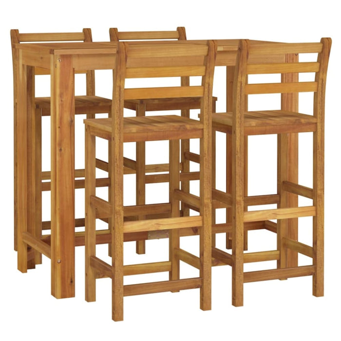 5 Piece Garden Dining Set Solid Wood Acacia Topatkl