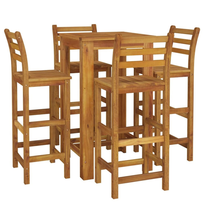 5 Piece Garden Dining Set Solid Wood Acacia Topatko