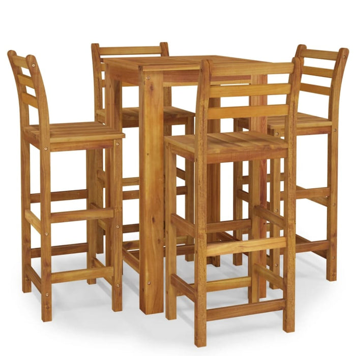 5 Piece Garden Dining Set Solid Wood Acacia Topatko