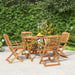5 Piece Garden Dining Set Solid Wood Acacia Topxkbo