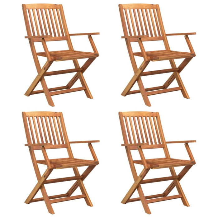 5 Piece Garden Dining Set Solid Wood Acacia Topxkbo