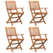 5 Piece Garden Dining Set Solid Wood Acacia Topxkbo